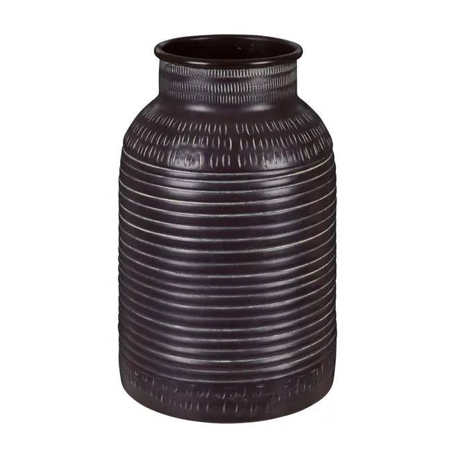 VASO DECORATIVO 26 CM SURMIC - MARROM/BRANCO - Foto 1