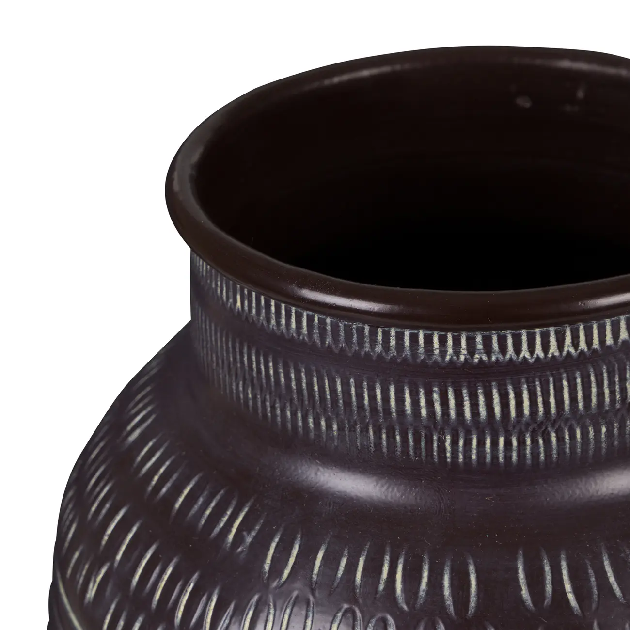 VASO DECORATIVO 26 CM SURMIC - MARROM/BRANCO - Foto 2