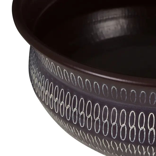 VASO DECORATIVO 24 CM SURMIC - MARROM/BRANCO - Foto 2