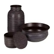 VASO DECORATIVO 24 CM SURMIC - MARROM/BRANCO - Foto 3
