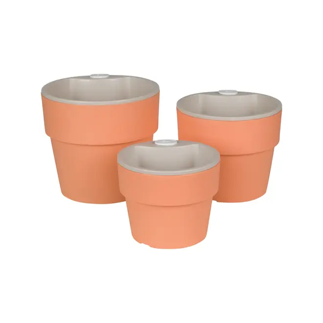 VASO AUTOIRRIGÁVEL 10 CM KANTIL - MELÃO/BEGE - Foto 8