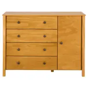 HALQ CÔMODA 4 GAVETAS/ 1 PORTA 1,20 M X 45 CM - AMÊNDOA - Foto 1