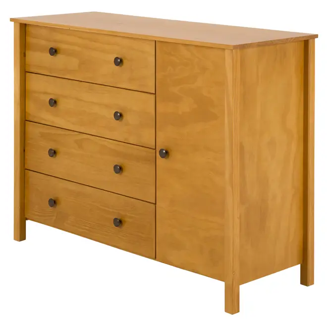 HALQ CÔMODA 4 GAVETAS/ 1 PORTA 1,20 M X 45 CM - AMÊNDOA - Foto 2