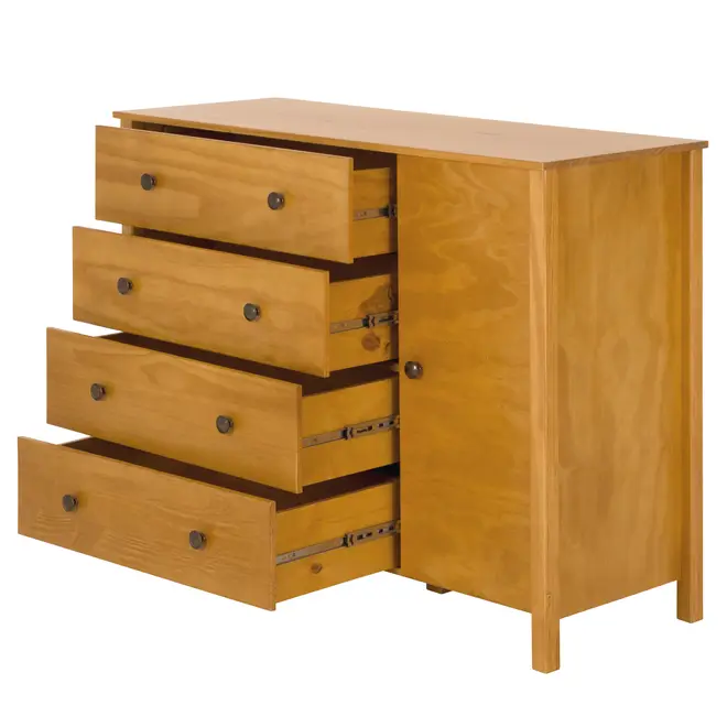 HALQ CÔMODA 4 GAVETAS/ 1 PORTA 1,20 M X 45 CM - AMÊNDOA - Foto 3