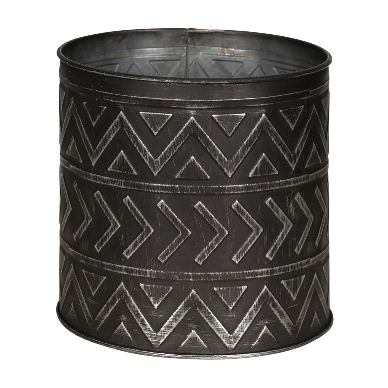 CACHEPÔ 13 CM ADIMU - PRETO/ZINCO - Foto 1