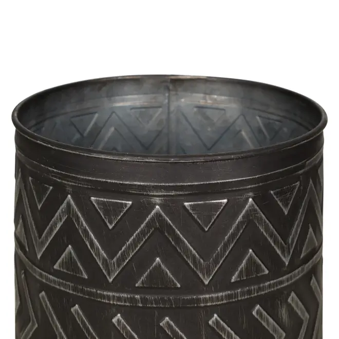 CACHEPÔ 13 CM ADIMU - PRETO/ZINCO - Foto 2