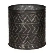 CACHEPÔ 15 CM ADIMU - PRETO/ZINCO - Foto 1