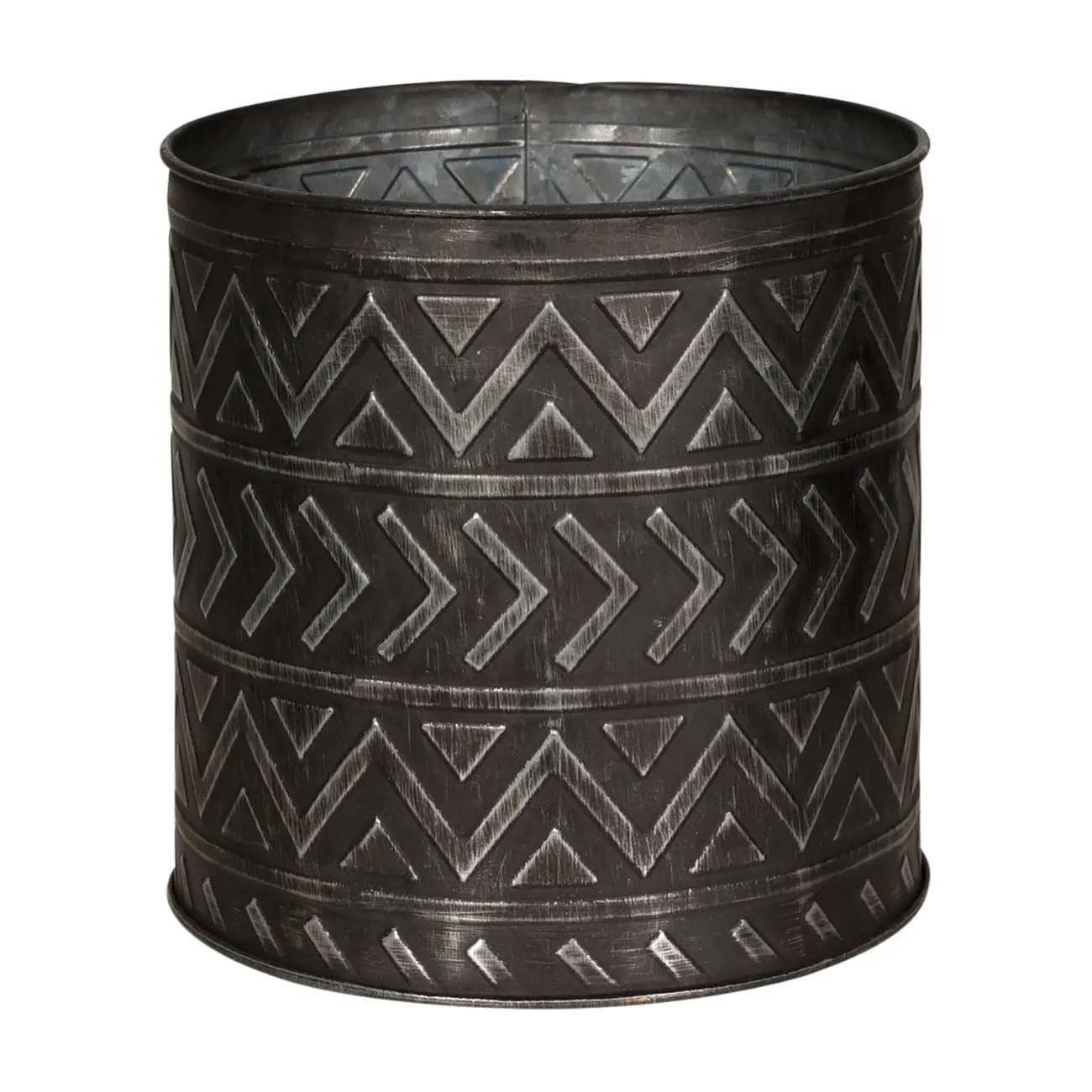 CACHEPÔ 15 CM ADIMU - PRETO/ZINCO - Foto 1