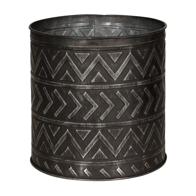 CACHEPÔ 15 CM ADIMU - PRETO/ZINCO - Foto 1