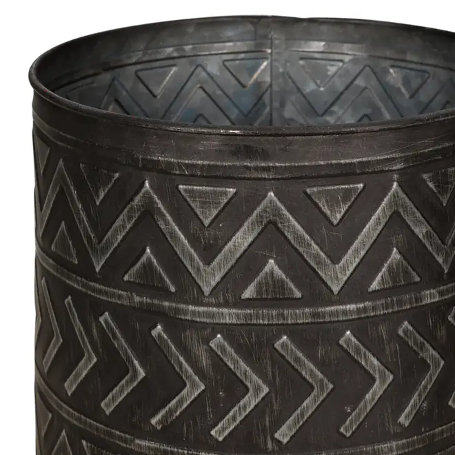 CACHEPÔ 15 CM ADIMU - PRETO/ZINCO - Foto 2
