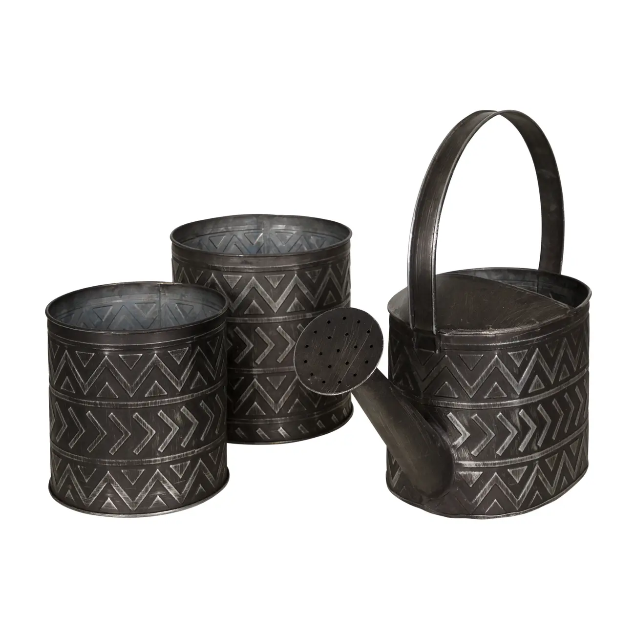 CACHEPÔ 15 CM ADIMU - PRETO/ZINCO - Foto 3