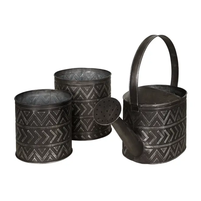 CACHEPÔ 15 CM ADIMU - PRETO/ZINCO - Foto 3