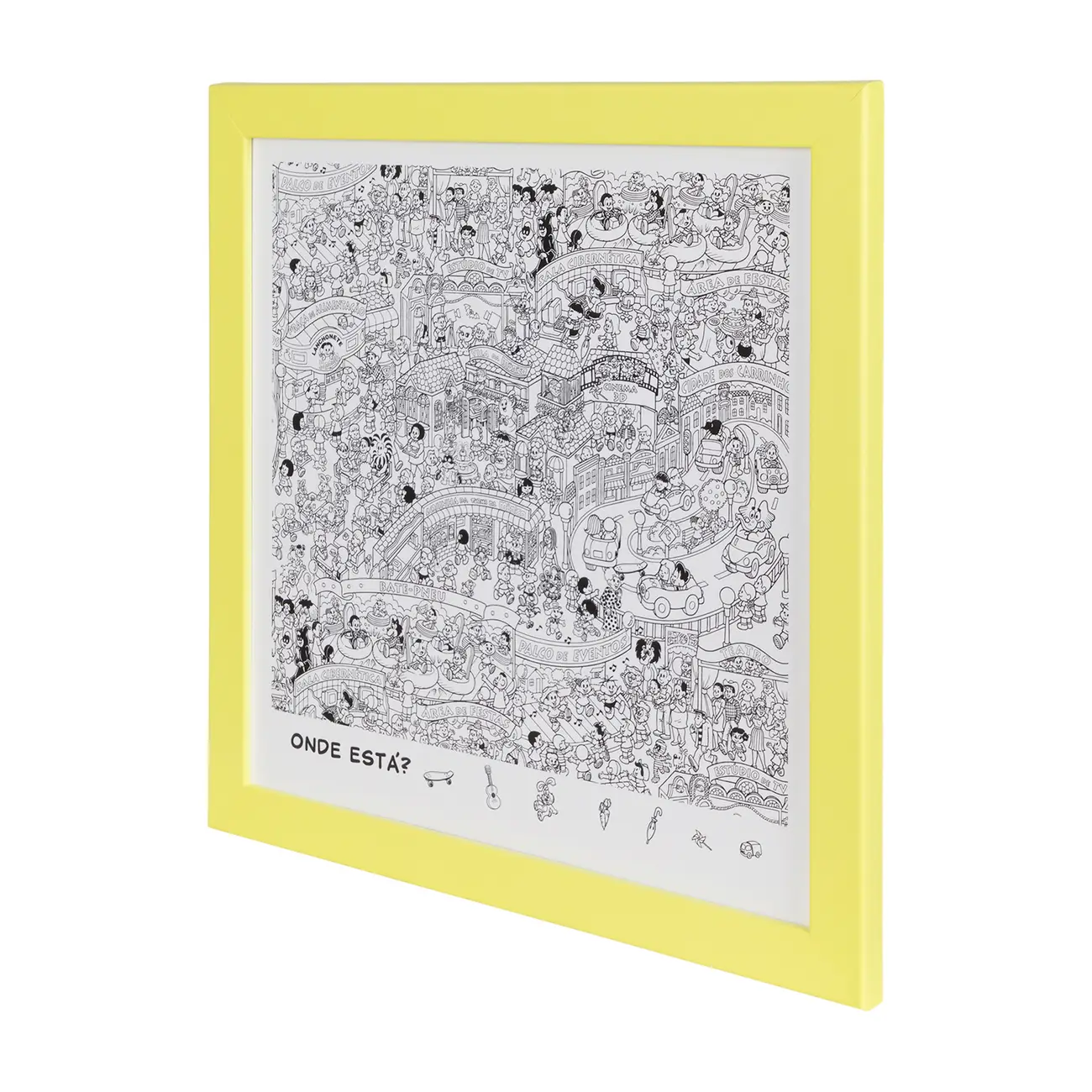 QUADRO PASSATEMPO 30 CM X 30 CM - AMARELO/BRANCO - Foto 2