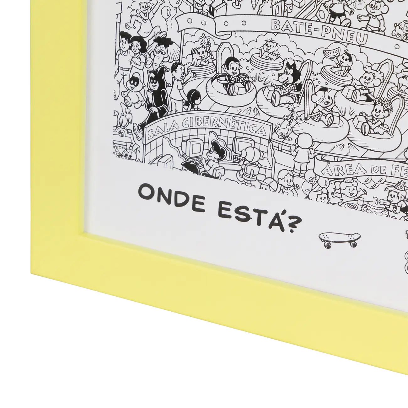 QUADRO PASSATEMPO 30 CM X 30 CM - AMARELO/BRANCO - Foto 3