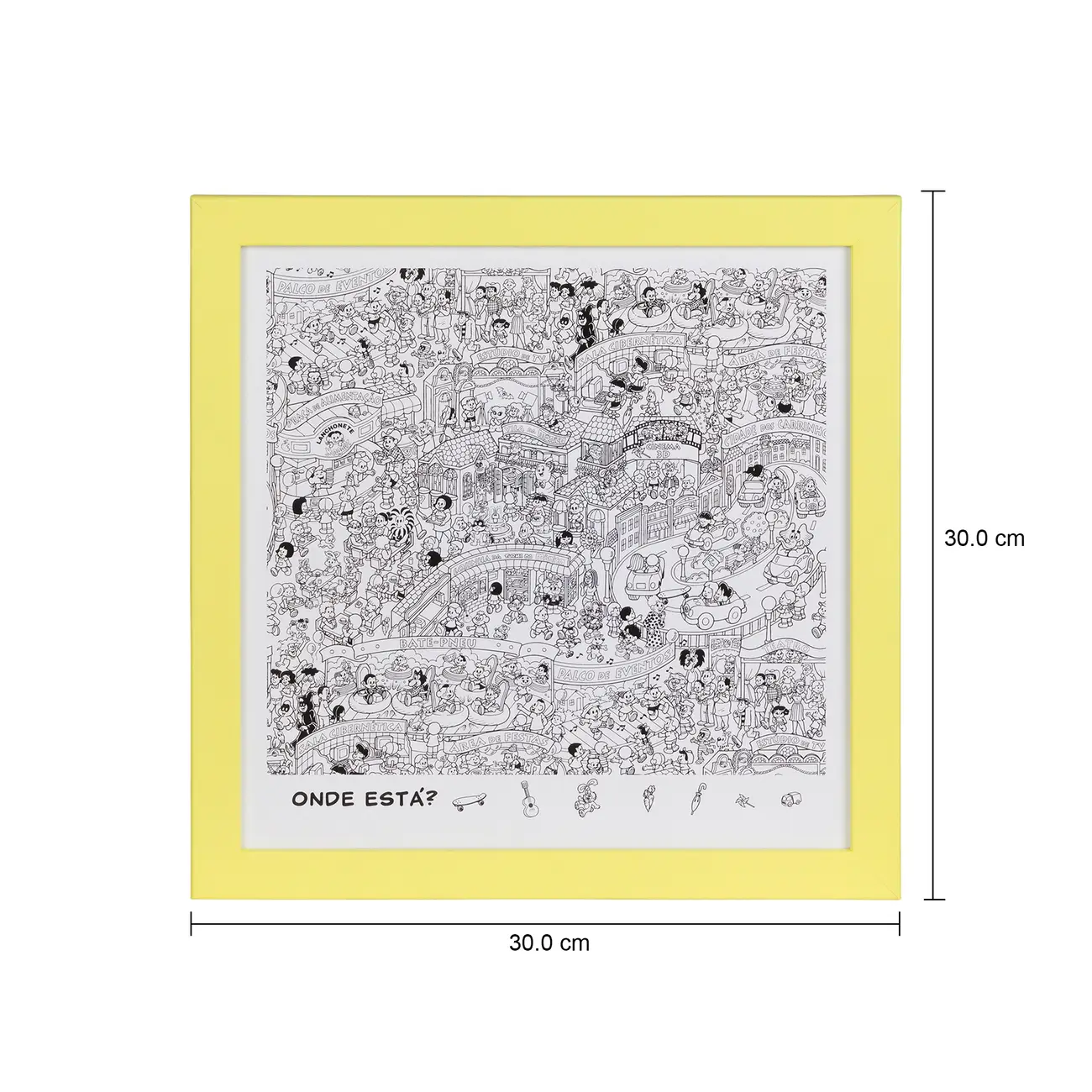 QUADRO PASSATEMPO 30 CM X 30 CM - AMARELO/BRANCO - Foto 4