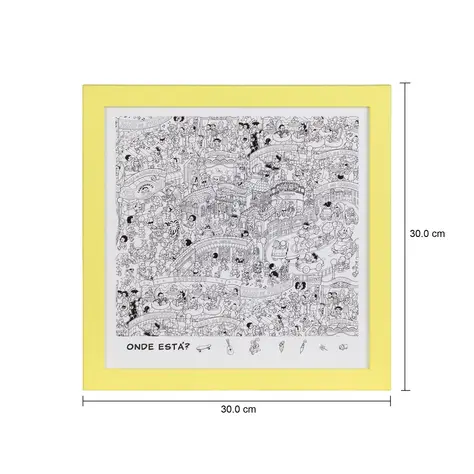 Imagem com medidas do produto QUADRO PASSATEMPO 30 CM X 30 CM