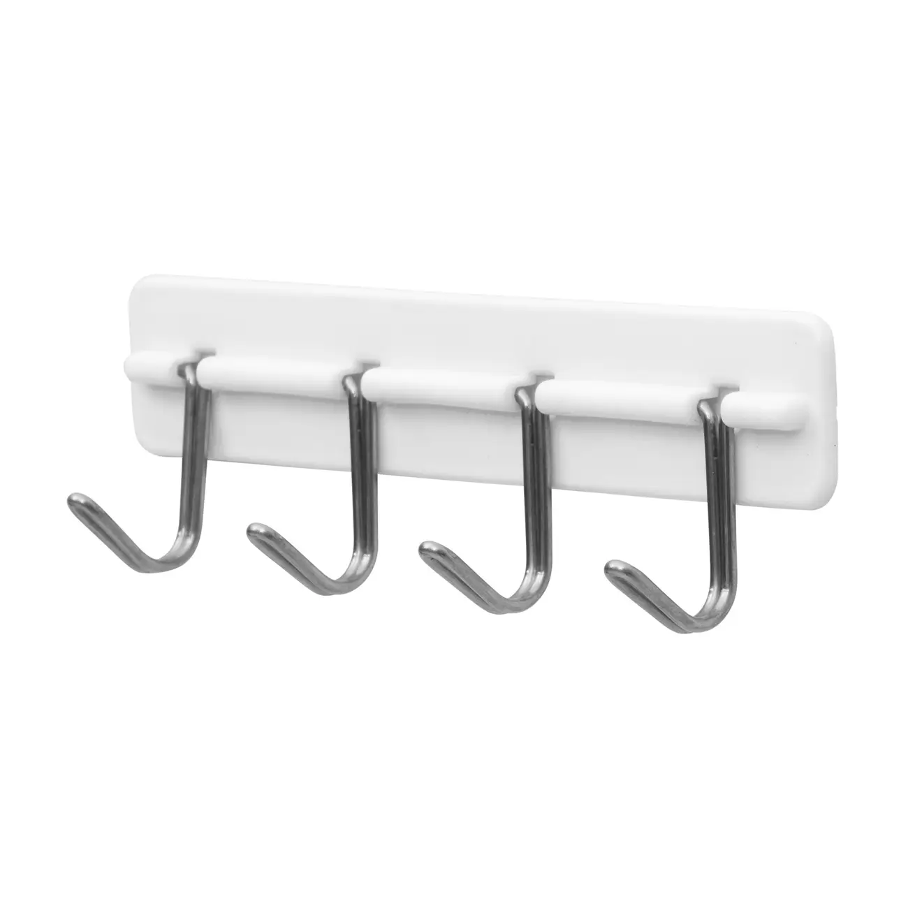 ORGANIZADOR ADESIVO COM 4 GANCHOS P TEKBOND ZAF - BRANCO/INOX - Foto 1
