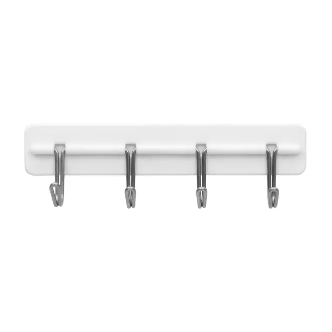 ORGANIZADOR ADESIVO COM 4 GANCHOS P TEKBOND ZAF - BRANCO/INOX - Foto 2