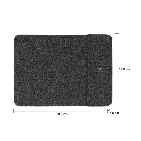 Imagem com medidas do produto MOUSE PAD COM CARREGADOR POR INDUÇÃO TECH PLUS