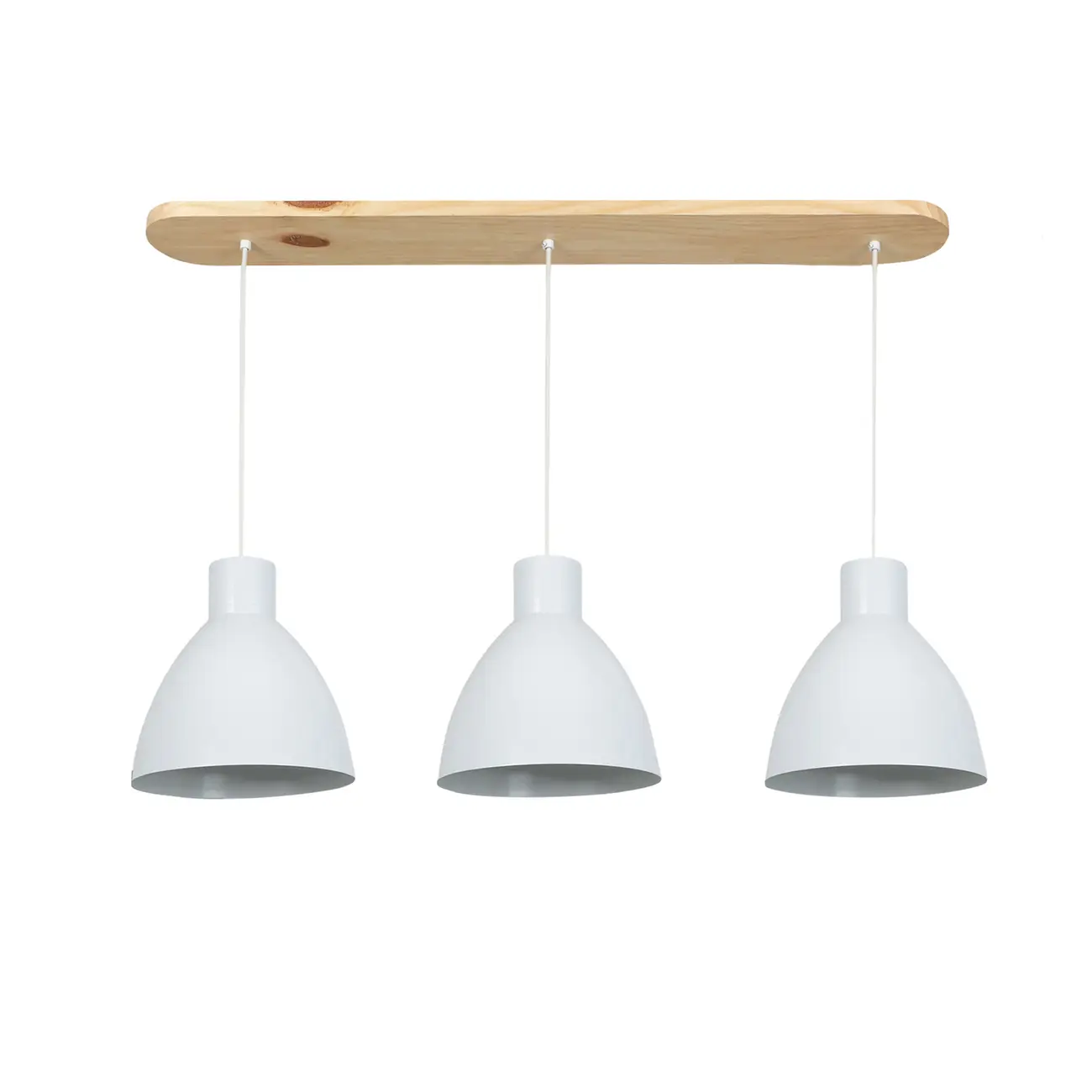 LUMINÁRIA DE TETO C/3 ALENTO - BRANCO/AMÊNDOA - Foto 1