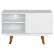 RACK 1 PORTA DE CORRER 90 CM X 39 CM MARTIN - BRANCO/NOZES - Foto 1