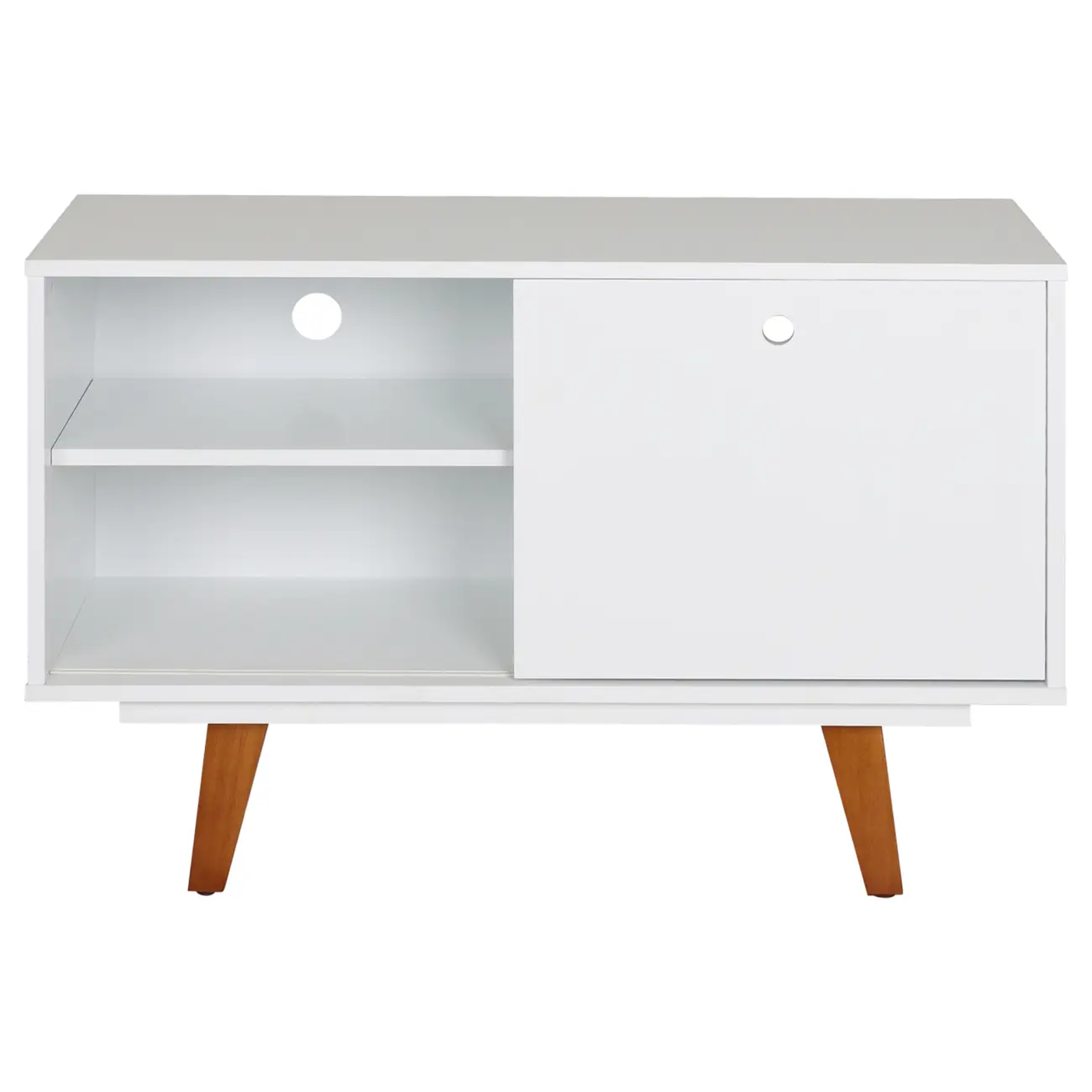 RACK 1 PORTA DE CORRER 90 CM X 39 CM MARTIN - BRANCO/NOZES - Foto 1