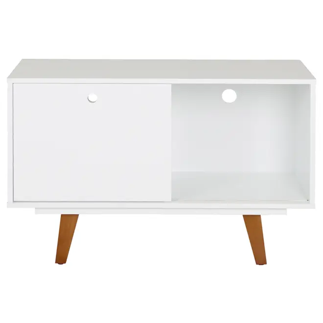 RACK 1 PORTA DE CORRER 90 CM X 39 CM MARTIN - BRANCO/NOZES - Foto 2