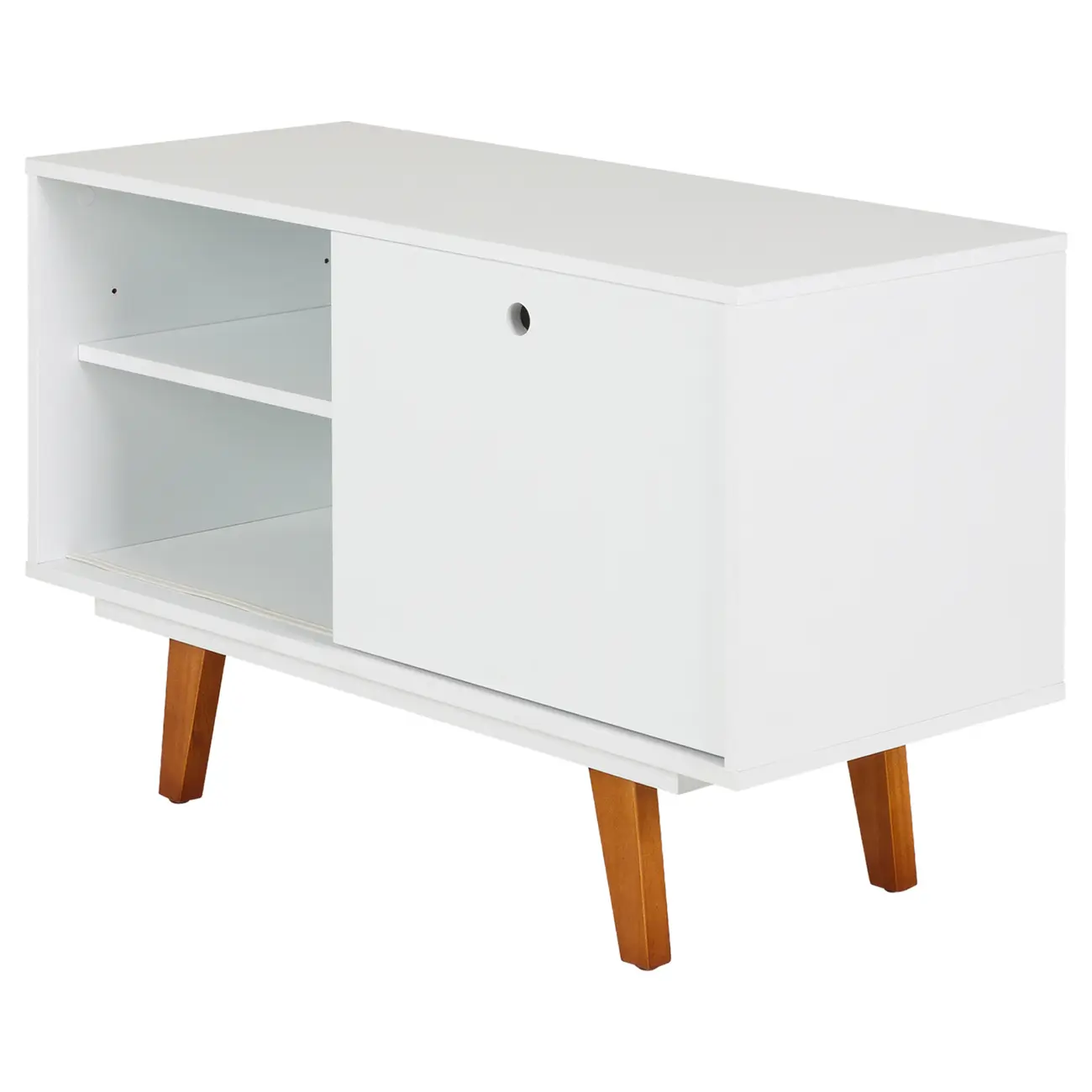 RACK 1 PORTA DE CORRER 90 CM X 39 CM MARTIN - BRANCO/NOZES - Foto 3