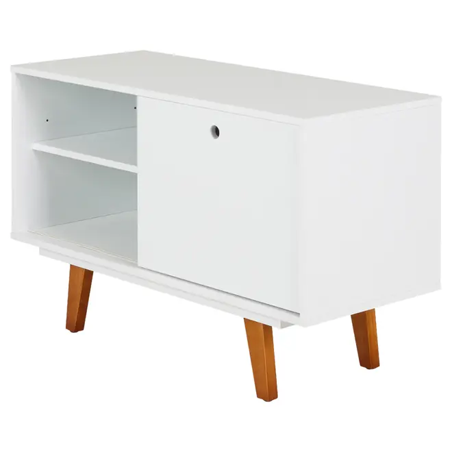 RACK 1 PORTA DE CORRER 90 CM X 39 CM MARTIN - BRANCO/NOZES - Foto 3