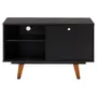 RACK 1 PORTA DE CORRER 90 CM X 39 CM MARTIN - PRETO/NOZES - Foto 1