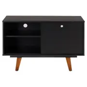 RACK 1 PORTA DE CORRER 90 CM X 39 CM MARTIN - PRETO/NOZES - Foto 1