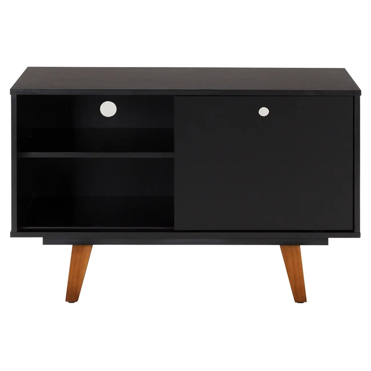 RACK 1 PORTA DE CORRER 90 CM X 39 CM MARTIN - PRETO/NOZES - Foto 1
