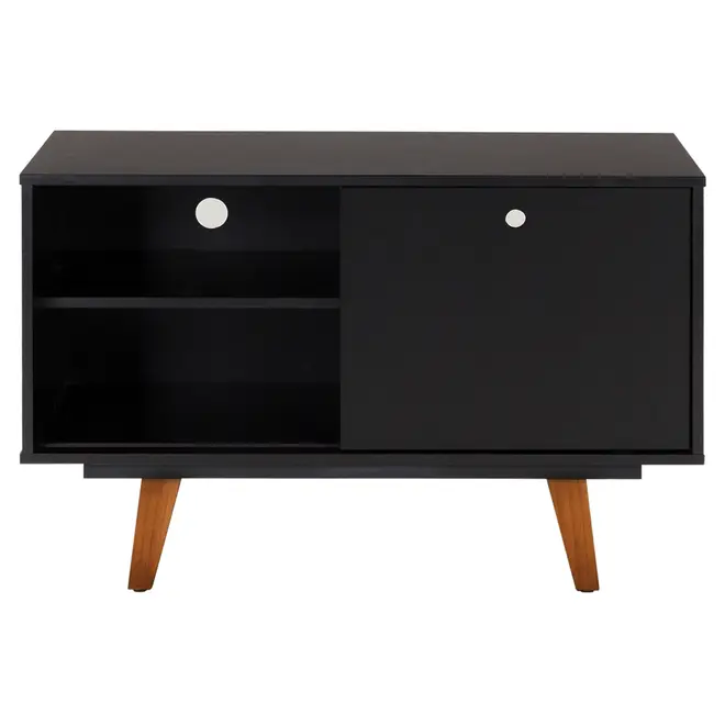 RACK 1 PORTA DE CORRER 90 CM X 39 CM MARTIN - PRETO/NOZES - Foto 1