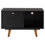 RACK 1 PORTA DE CORRER 90 CM X 39 CM MARTIN - PRETO/NOZES - Foto 2