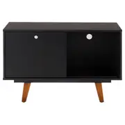 RACK 1 PORTA DE CORRER 90 CM X 39 CM MARTIN - PRETO/NOZES - Foto 2