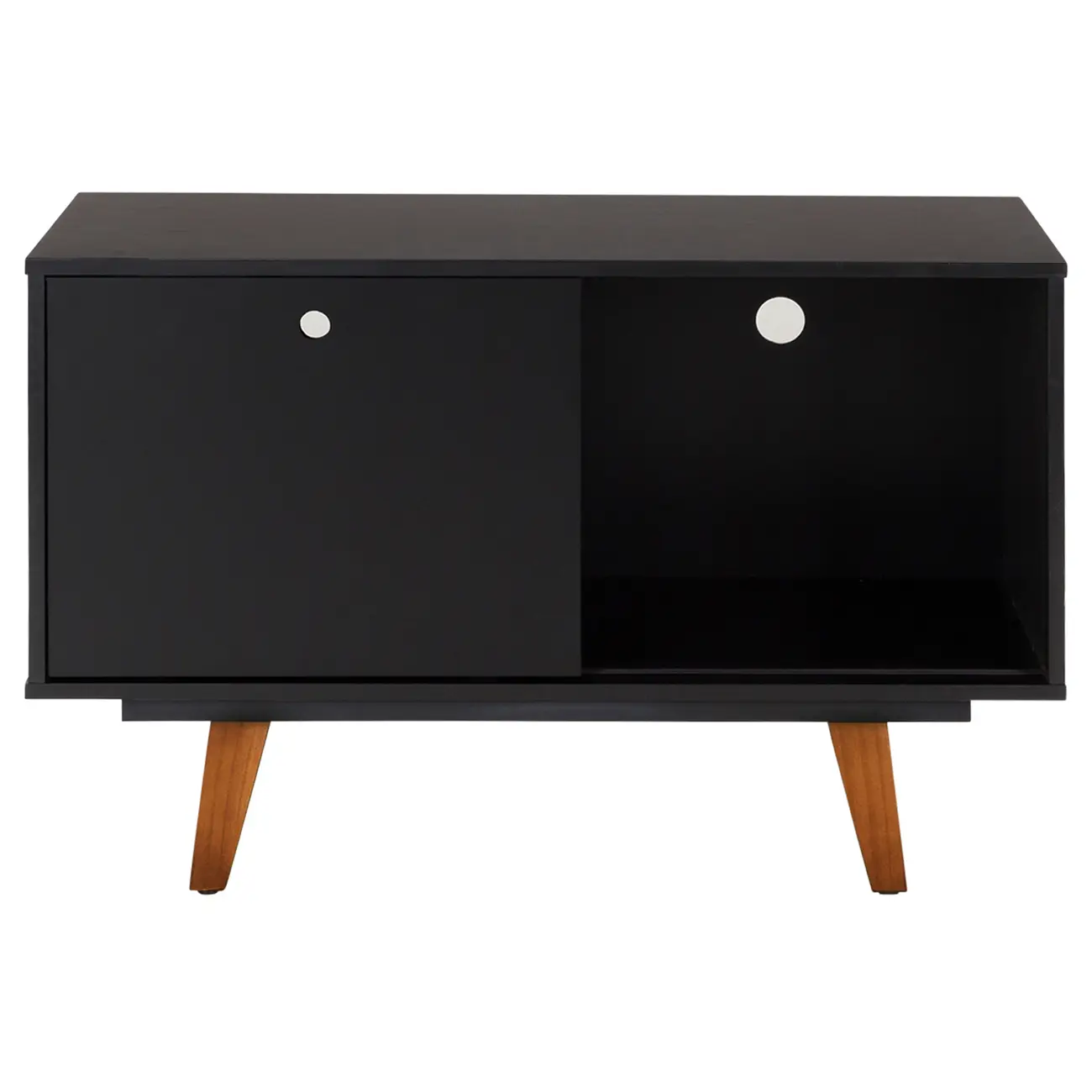 RACK 1 PORTA DE CORRER 90 CM X 39 CM MARTIN - PRETO/NOZES - Foto 2