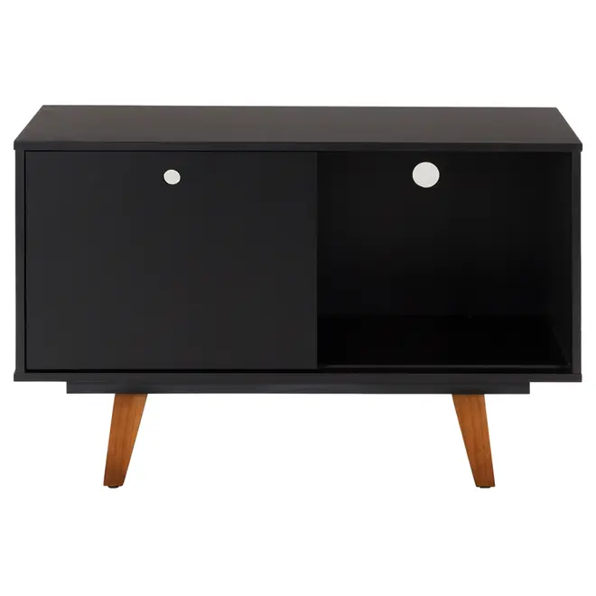 RACK 1 PORTA DE CORRER 90 CM X 39 CM MARTIN - PRETO/NOZES - Foto 2