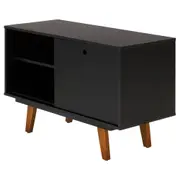 RACK 1 PORTA DE CORRER 90 CM X 39 CM MARTIN - PRETO/NOZES - Foto 3