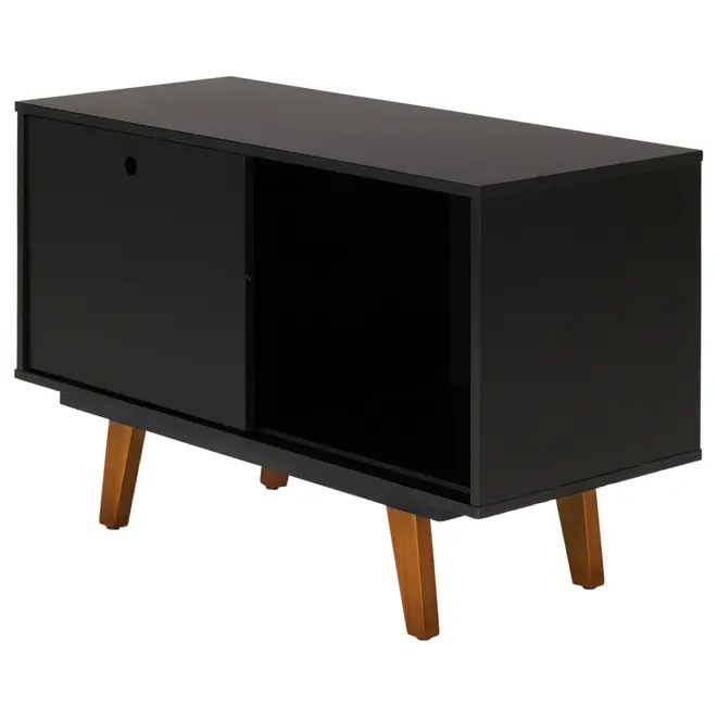 RACK 1 PORTA DE CORRER 90 CM X 39 CM MARTIN - PRETO/NOZES - Foto 4