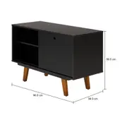 RACK 1 PORTA DE CORRER 90 CM X 39 CM MARTIN - PRETO/NOZES - Foto 10