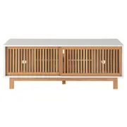 RACK 2 PORTAS DE CORRER 1,40 M X 45 CM ALINA LEVEL - BRANCO/TAUARI - Foto 1