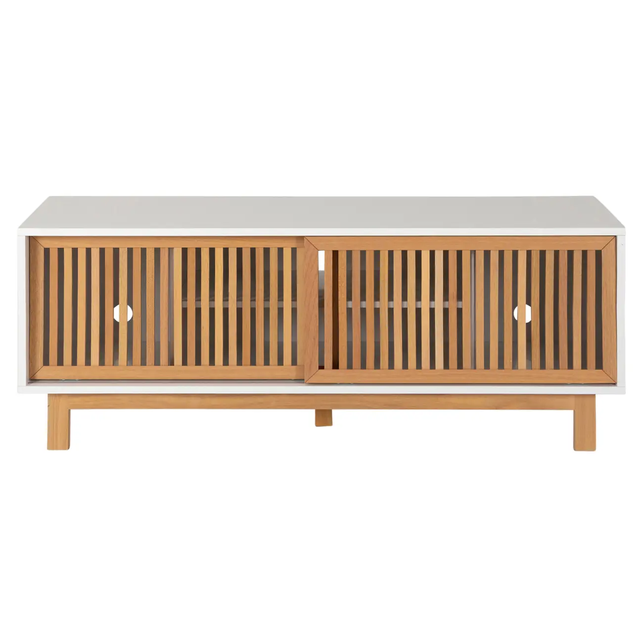 RACK 2 PORTAS DE CORRER 1,40 M X 45 CM ALINA LEVEL - BRANCO/TAUARI - Foto 1