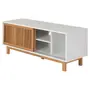 RACK 2 PORTAS DE CORRER 1,40 M X 45 CM ALINA LEVEL - BRANCO/TAUARI - Foto 3