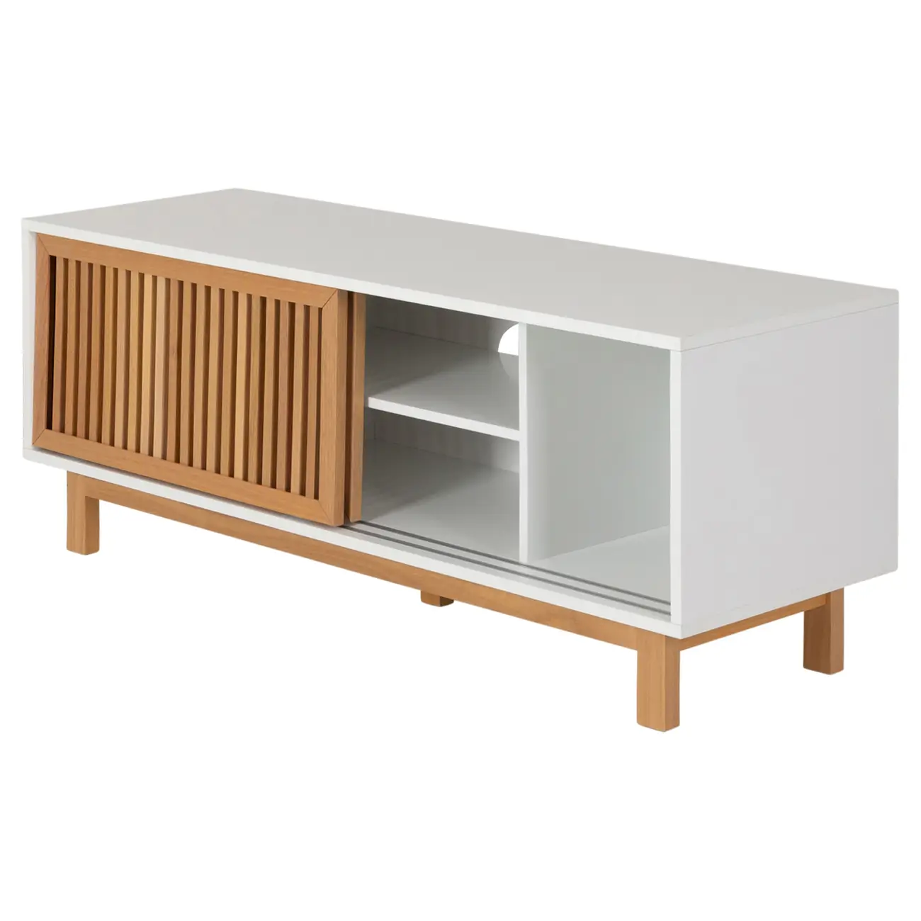 RACK 2 PORTAS DE CORRER 1,40 M X 45 CM ALINA LEVEL - BRANCO/TAUARI - Foto 3