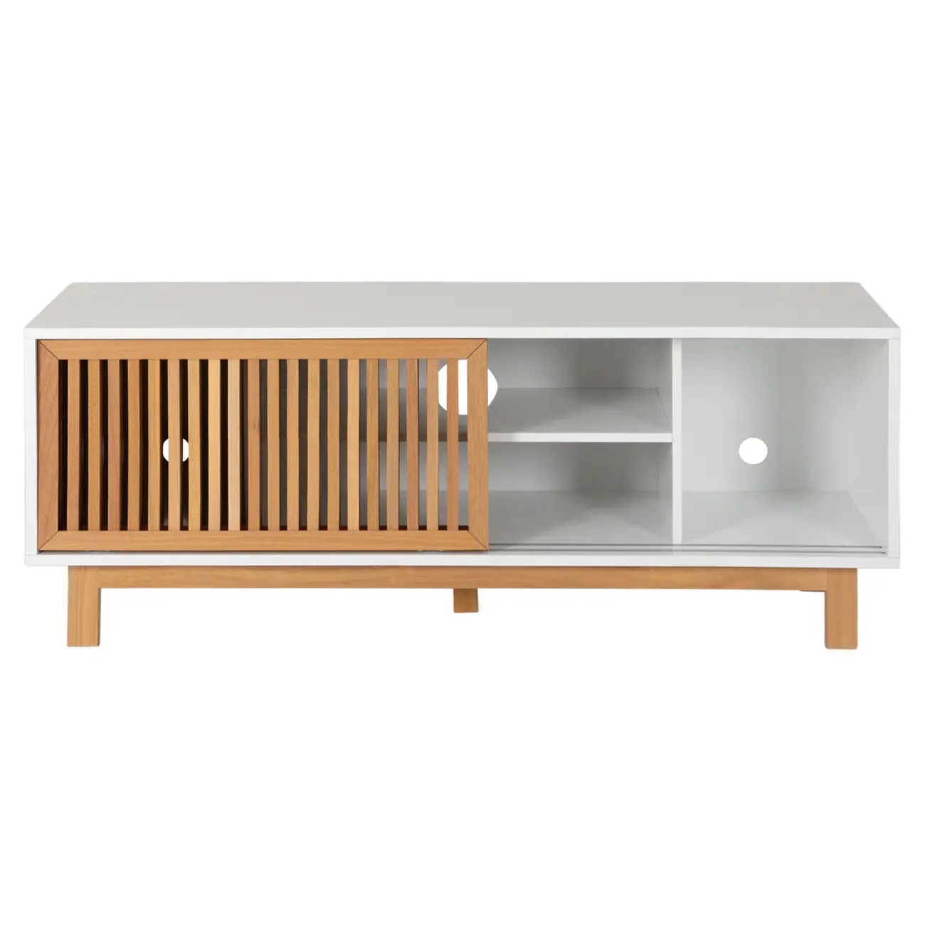 RACK 2 PORTAS DE CORRER 1,40 M X 45 CM ALINA LEVEL - BRANCO/TAUARI - Foto 6