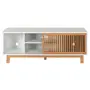 RACK 2 PORTAS DE CORRER 1,40 M X 45 CM ALINA LEVEL - BRANCO/TAUARI - Foto 7