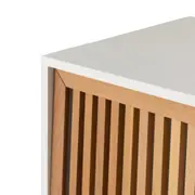 RACK 2 PORTAS DE CORRER 1,40 M X 45 CM ALINA LEVEL - BRANCO/TAUARI - Foto 9