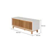 RACK 2 PORTAS DE CORRER 1,40 M X 45 CM ALINA LEVEL - BRANCO/TAUARI - Foto 13
