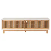 RACK 2 PORTAS DE CORRER 1,80 M X 45 CM ALINA LEVEL - BRANCO/TAUARI - Foto 1