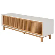 RACK 2 PORTAS DE CORRER 1,80 M X 45 CM ALINA LEVEL - BRANCO/TAUARI - Foto 2